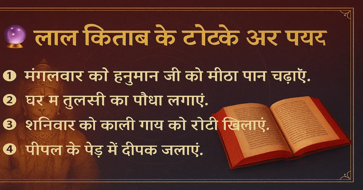 Lal Kitab Ke Totke Upay:लाल किताब के टोटके और उपाय: प्रेम, विवाह, नौकरी, व्यवसाय और स्वास्थ्य के लिए अचूक नुस्खे