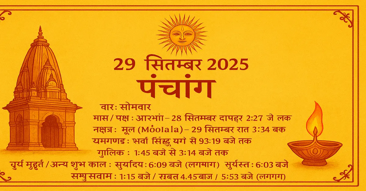 Panchang 29 September 2025