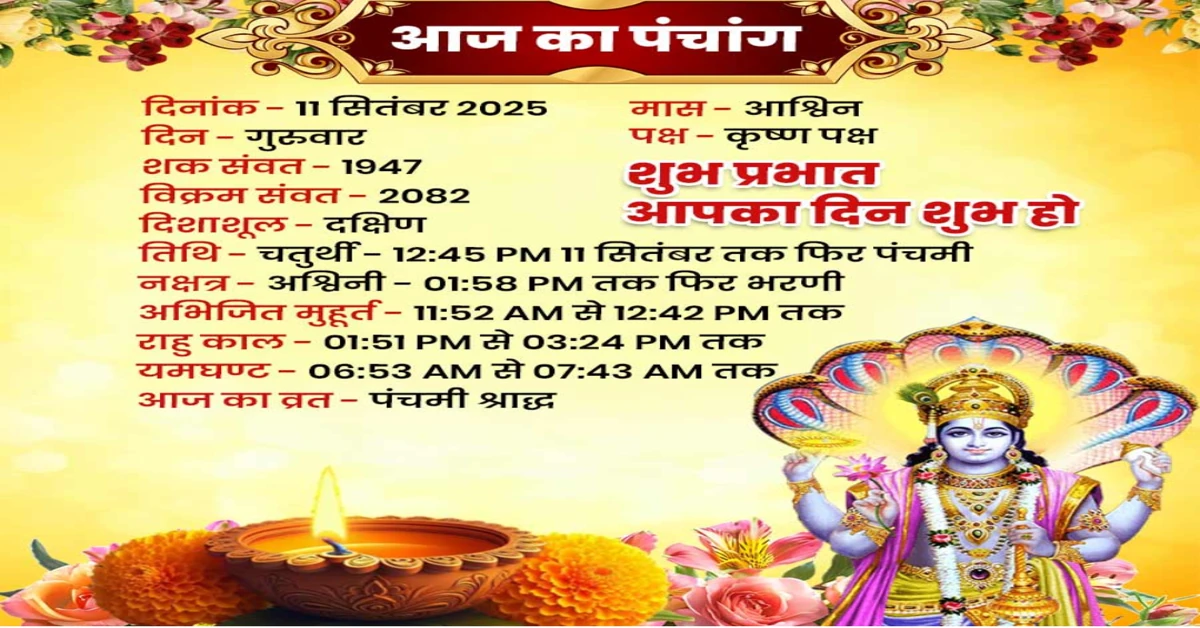 आज का पंचांग ११ सितमबर २०२५