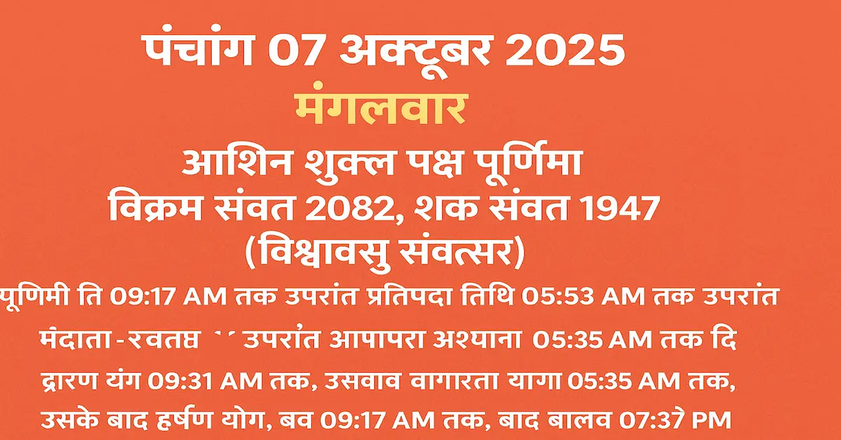 Panchang 07 October 2025